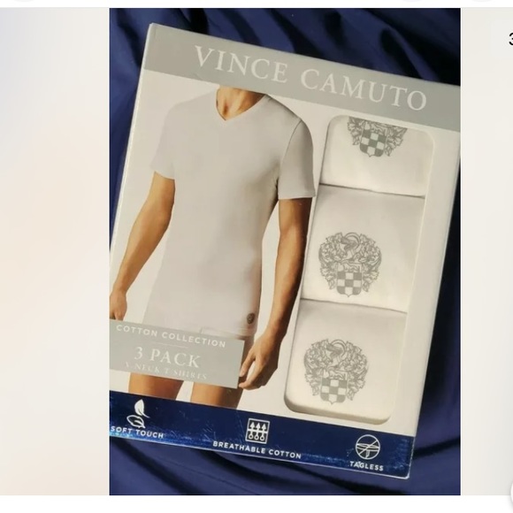 💜Vince Camuto Men’s 3Pack V-Neck T-shirts - Picture 2 of 5